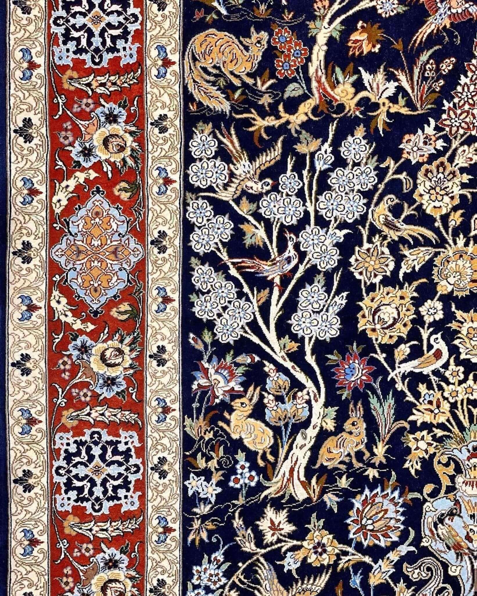 Exquisite Persian rug with 810,000 knots/m², hand-knotted in Isfahan, Iran